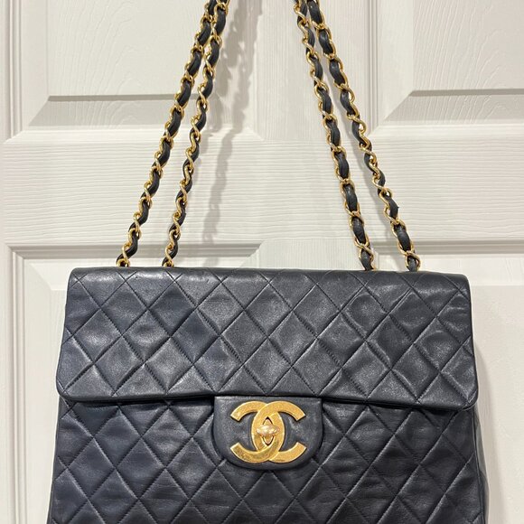 Yes, it is REAL! Chanel Maxi Jumbo XL Flap Purse 14K GOLD - Picture 2 of 11